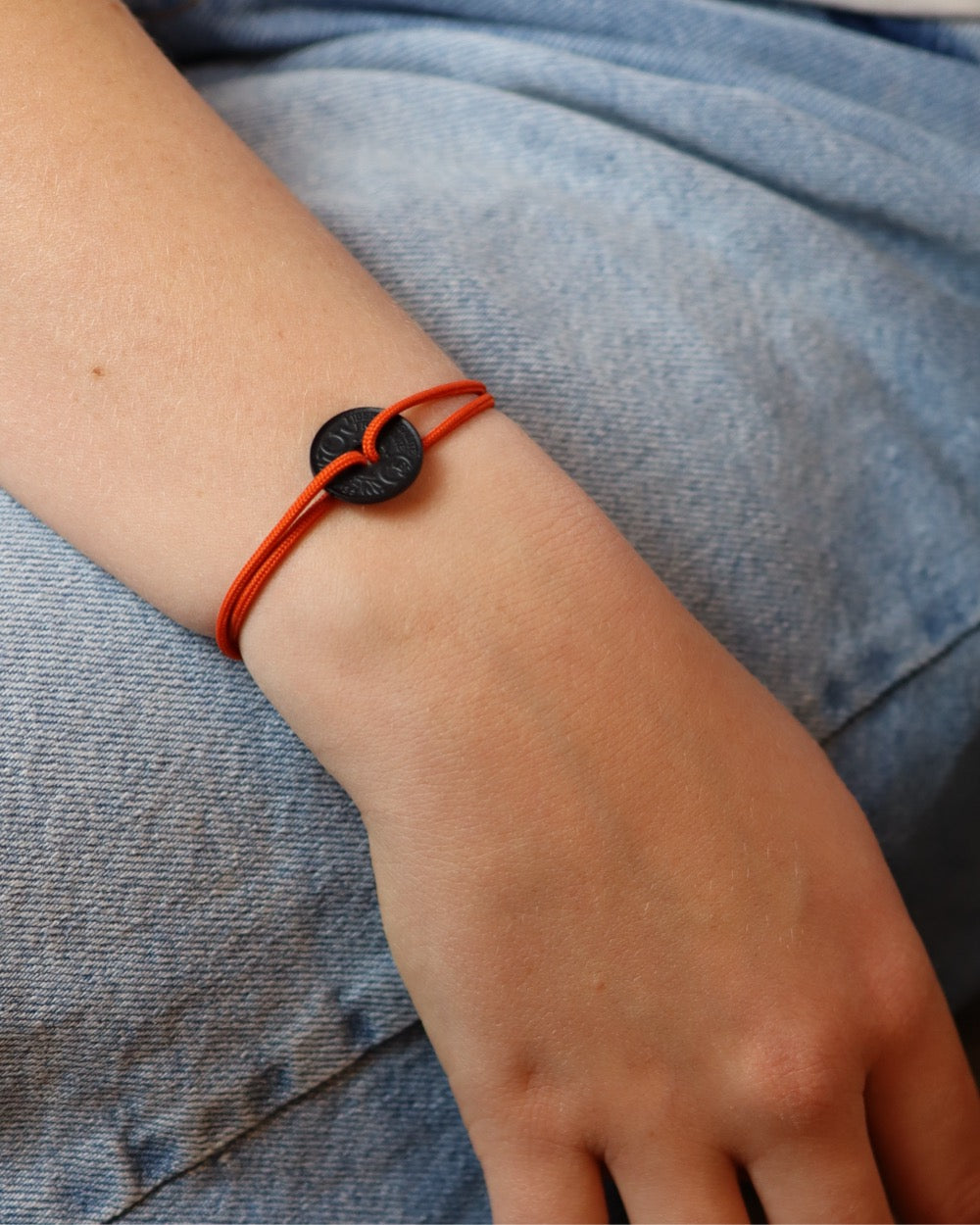 Bracelet Louvre - 5 centimes charbon - Orange Vif – Le Sou Français