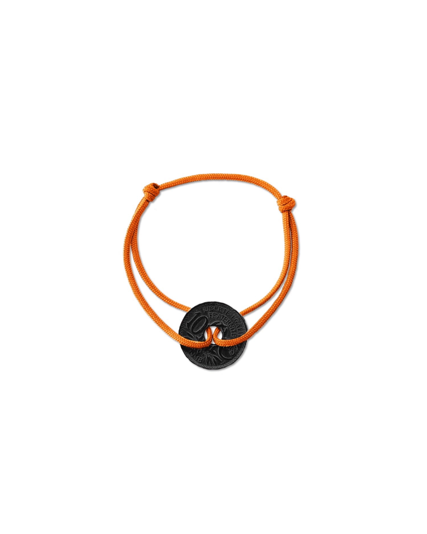 Bracelet Vincennes - 10 centimes charbon - Orange Vif – vue 2 – Le Sou Français