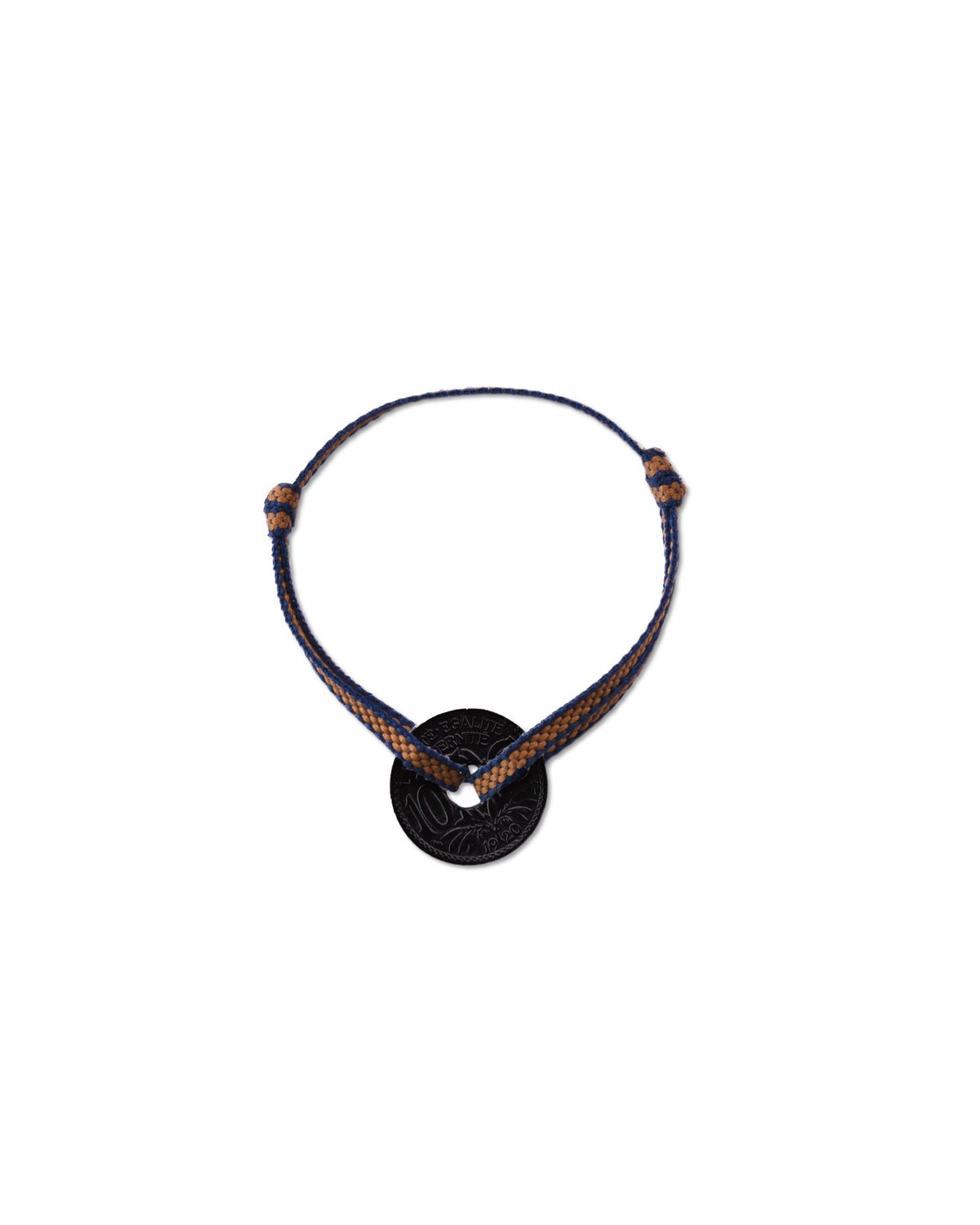 Bracelet Vincennes - 10 centimes charbon - Plat Ambre Marine – vue 2 – Le Sou Français
