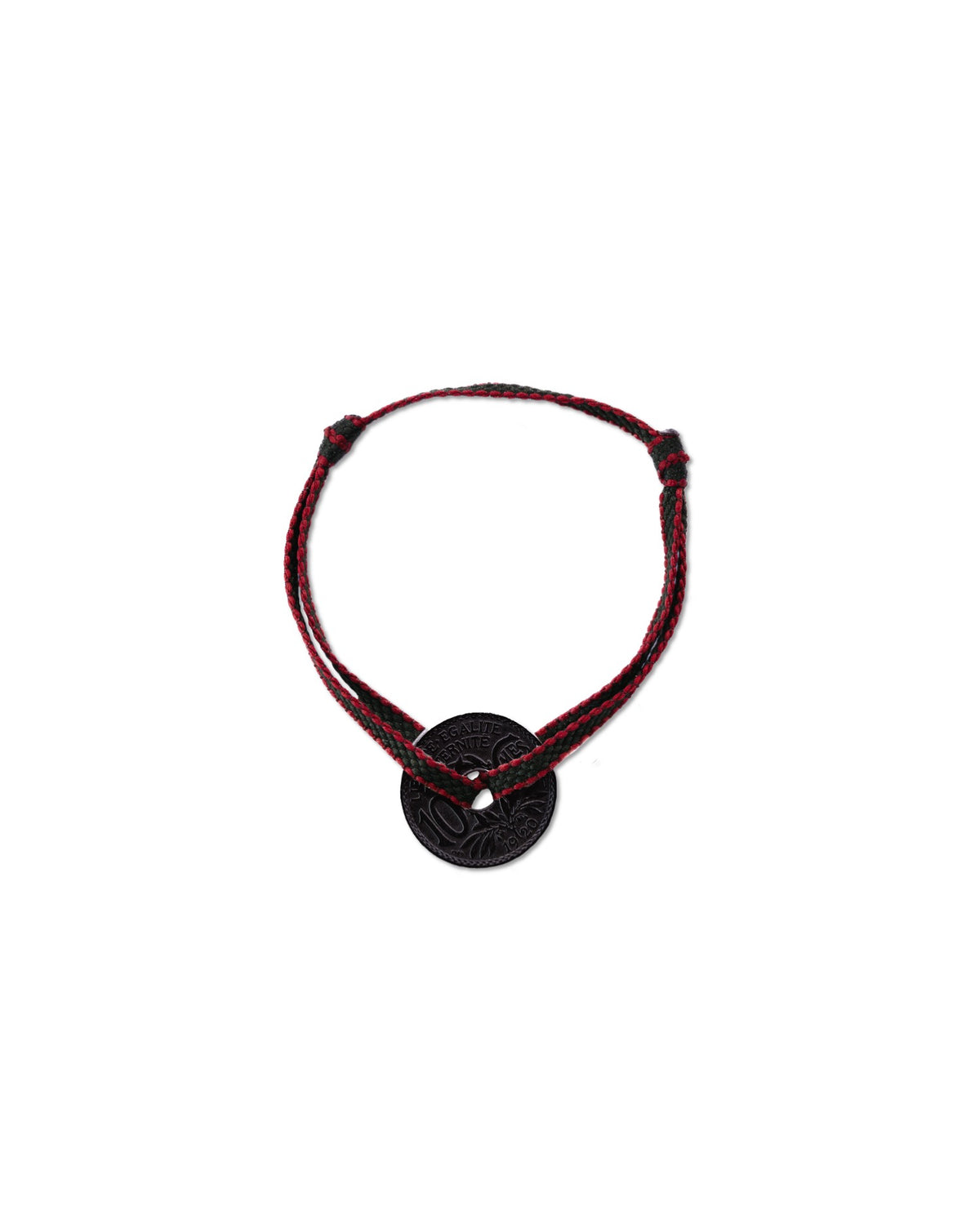 Bracelet Vincennes - 10 centimes charbon - Plat Kaki Rouge – vue 2 – Le Sou Français