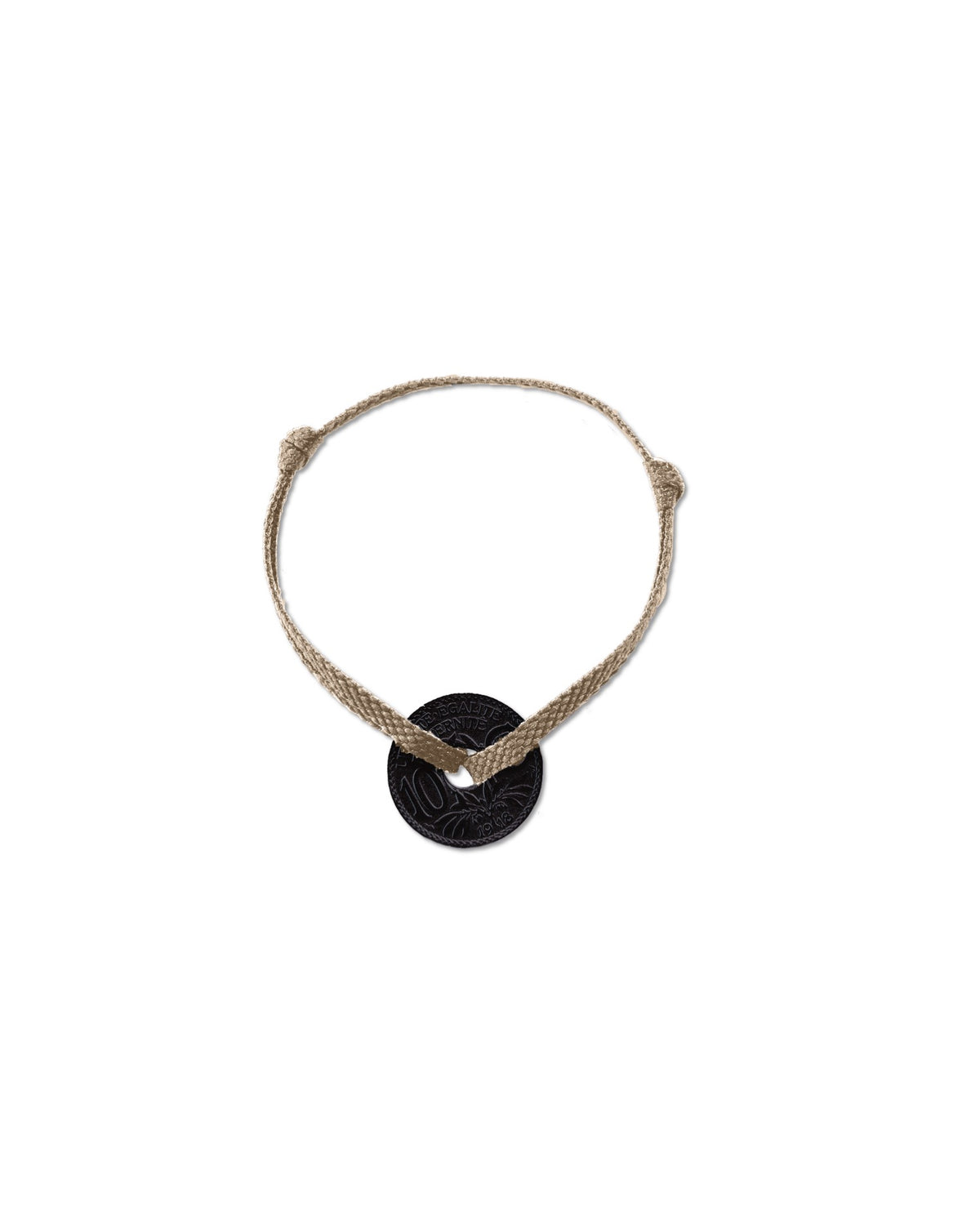 Bracelet Vincennes - 10 centimes charbon - Plat Beige – Le Sou Français
