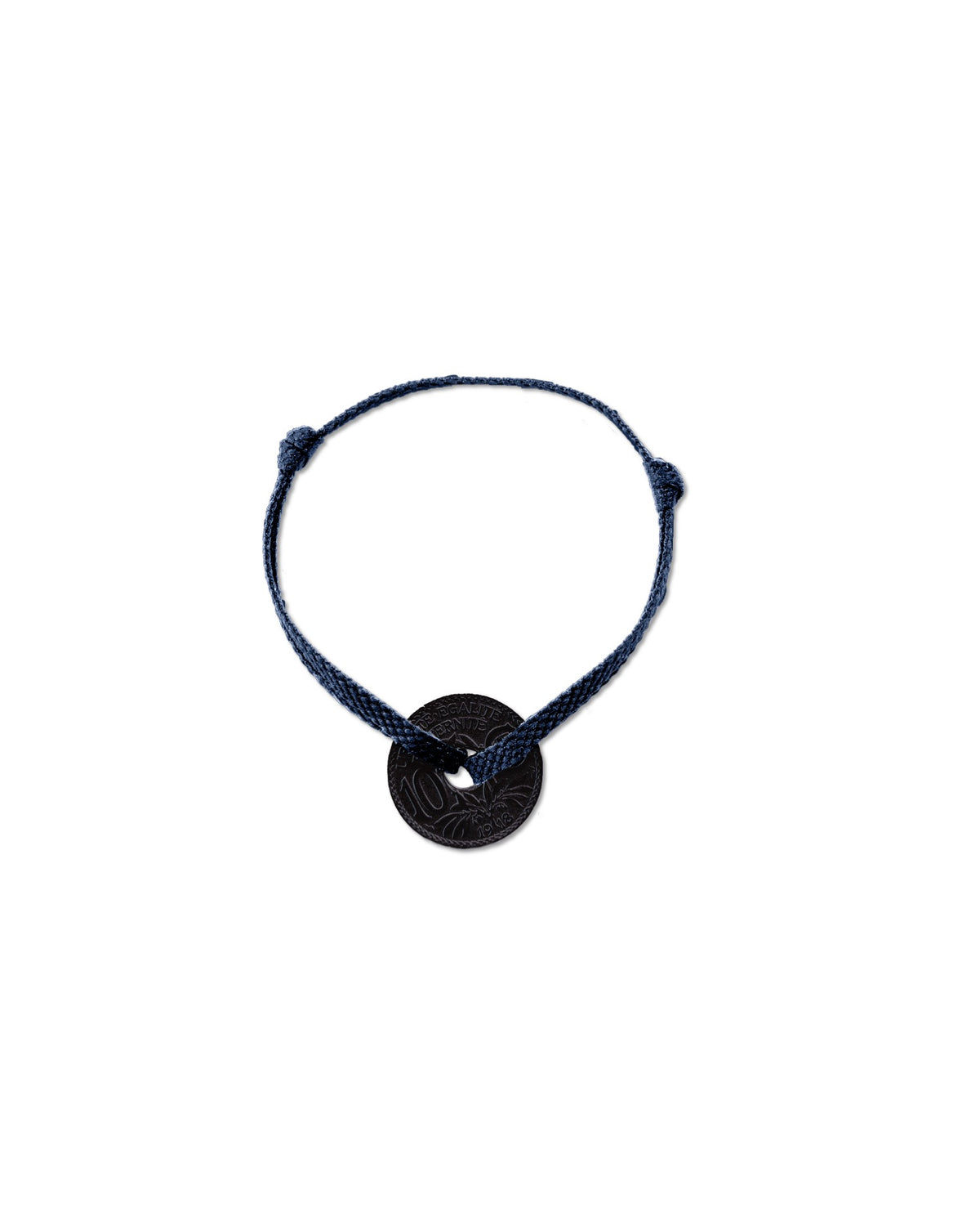 Bracelet Vincennes - 10 centimes charbon - Plat Marine – vue 2 – Le Sou Français