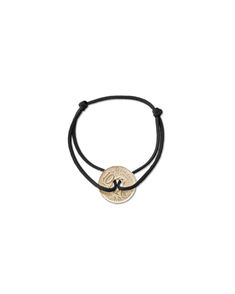 Bracelet Vincennes - 10 centimes or - Noir – vue 2 – Le Sou Français
