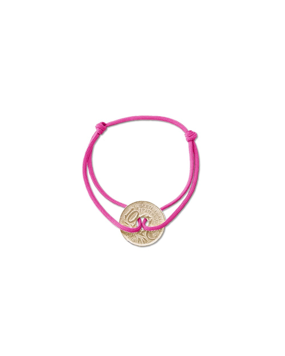 Bracelet Vincennes - 10 centimes or - Rose Vif – vue 2 – Le Sou Français