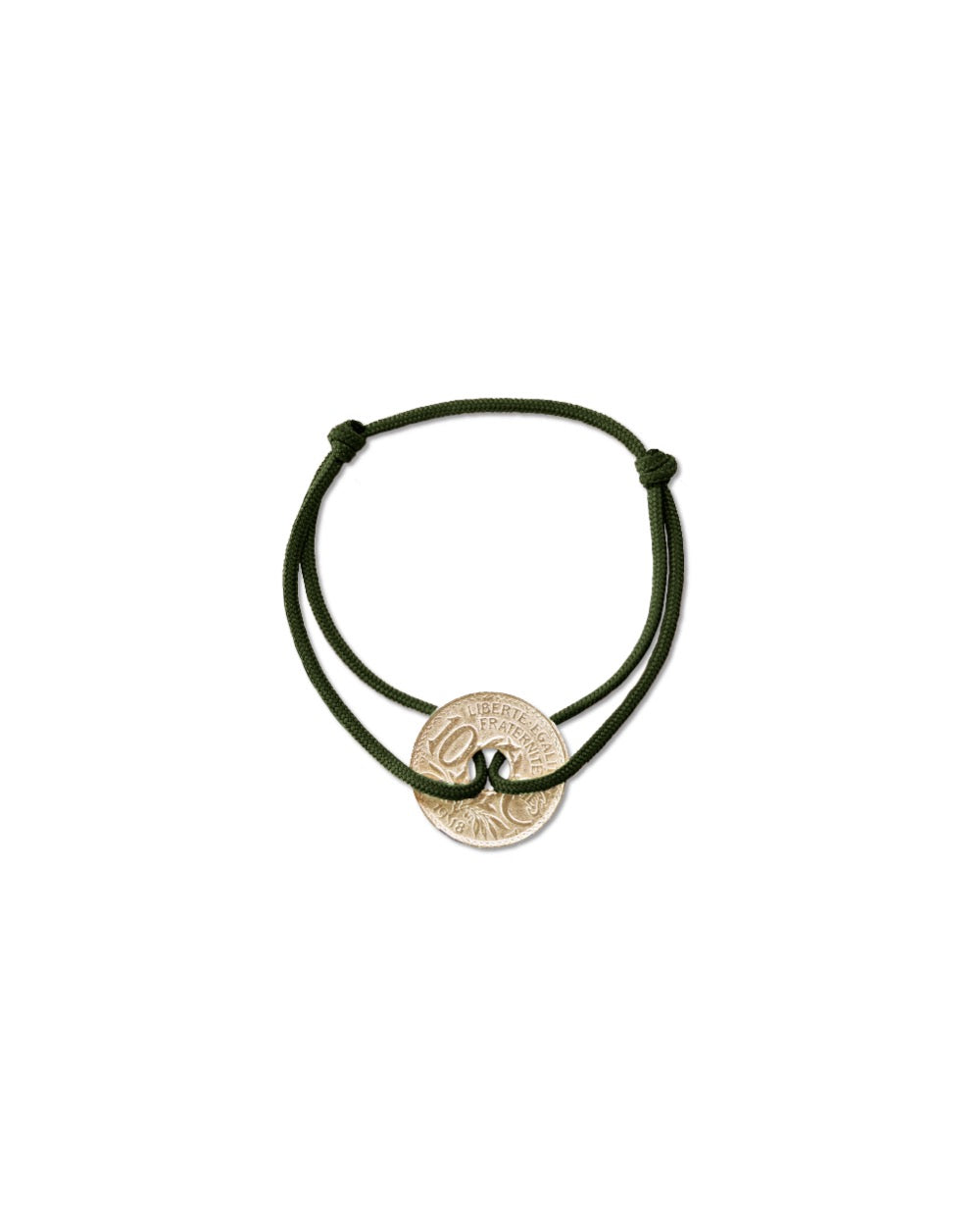 Bracelet Vincennes - 10 centimes or - Kaki – vue 2 – Le Sou Français