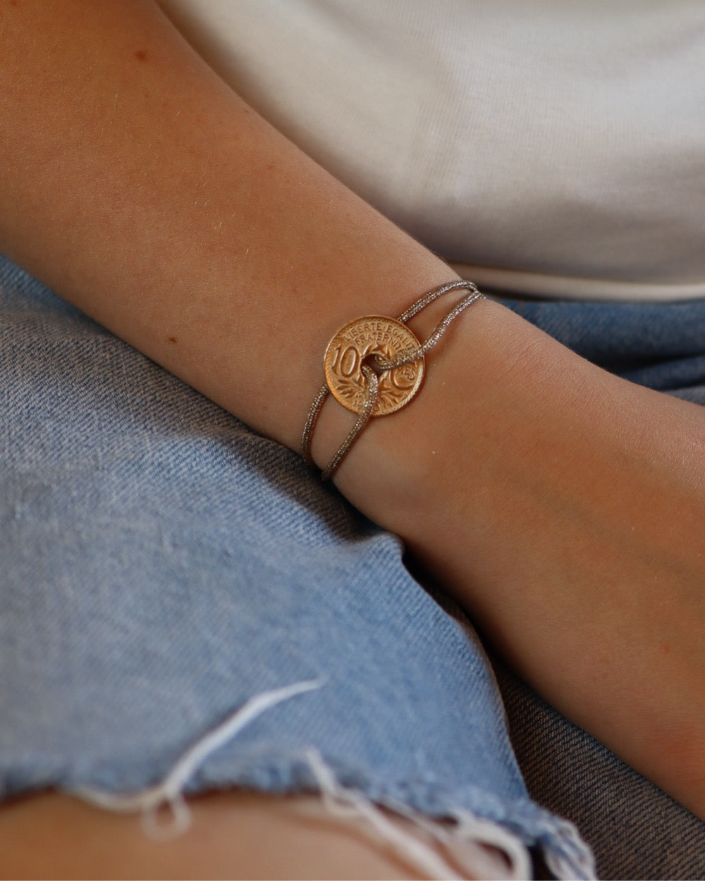 Bracelet Vincennes - 10 centimes or - Doré – Le Sou Français