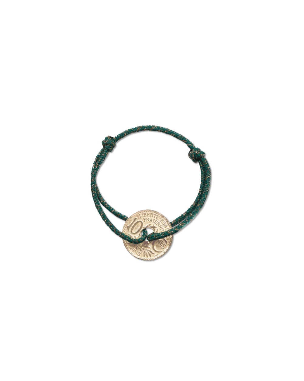 Bracelet Vincennes - 10 centimes or - Vert Irisé – vue 2 – Le Sou Français