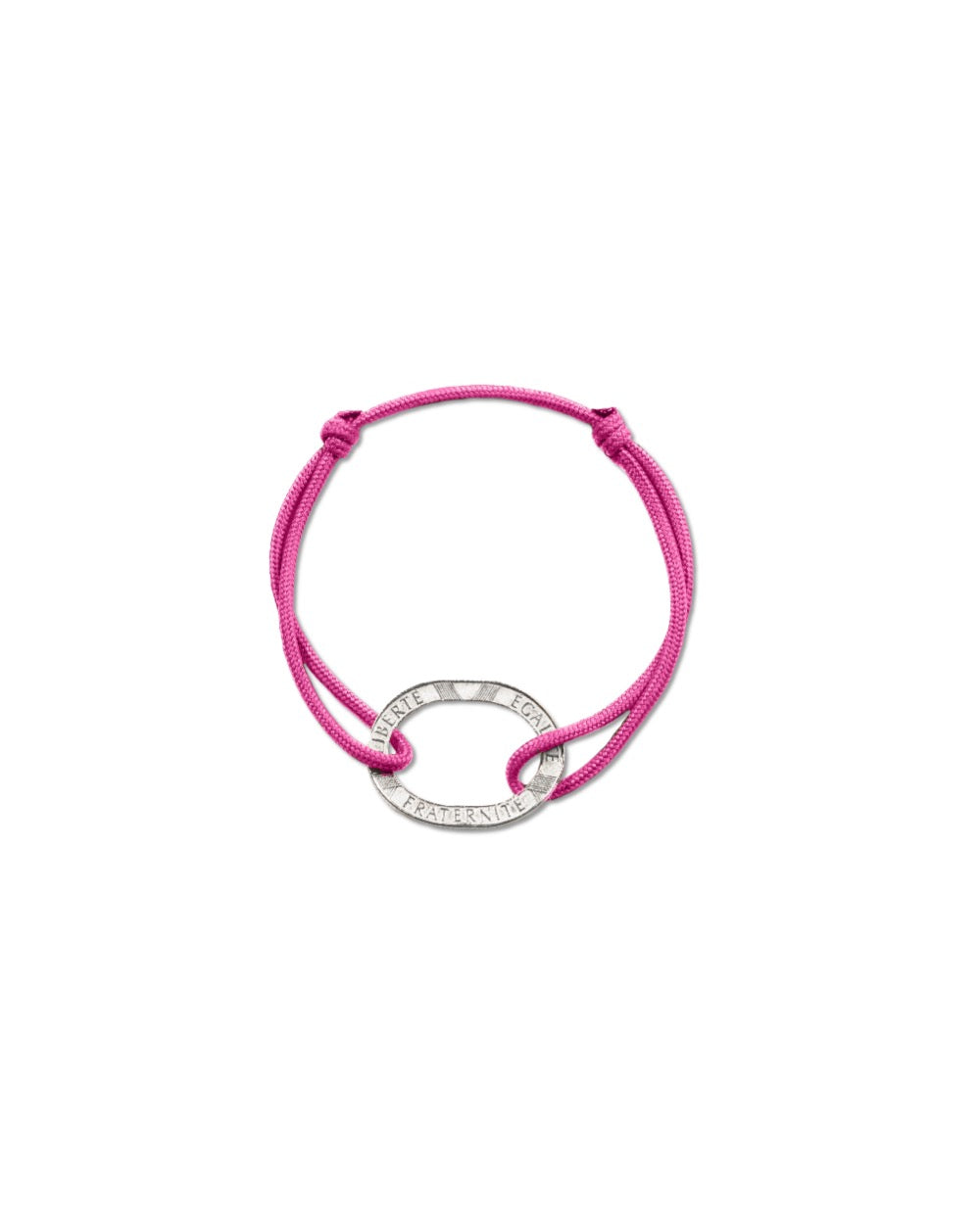 Bracelet Bastille - 10 francs argent - Rose Vif