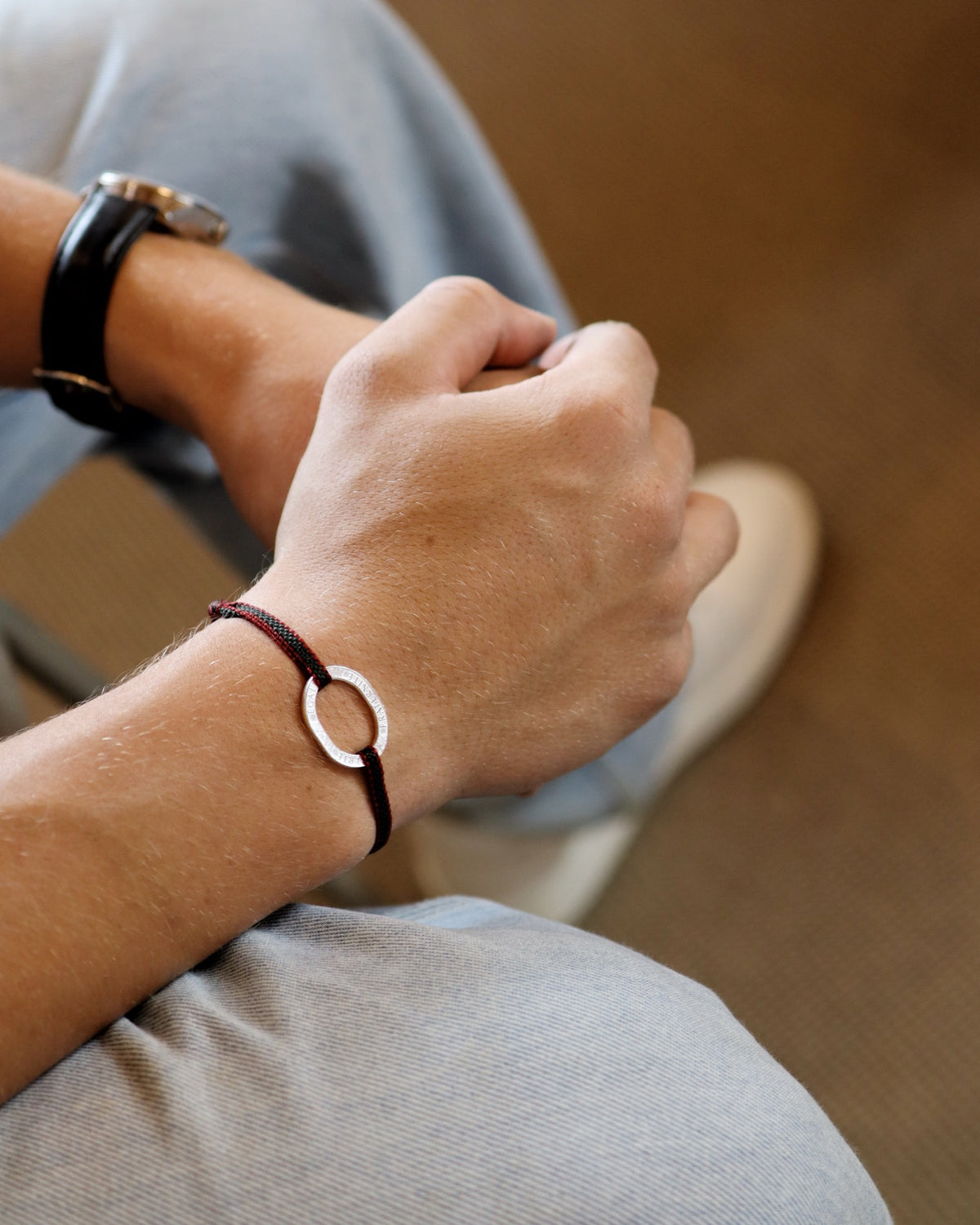 Bracelet Bastille 10 francs argent Plat Kaki Rouge — photo 1