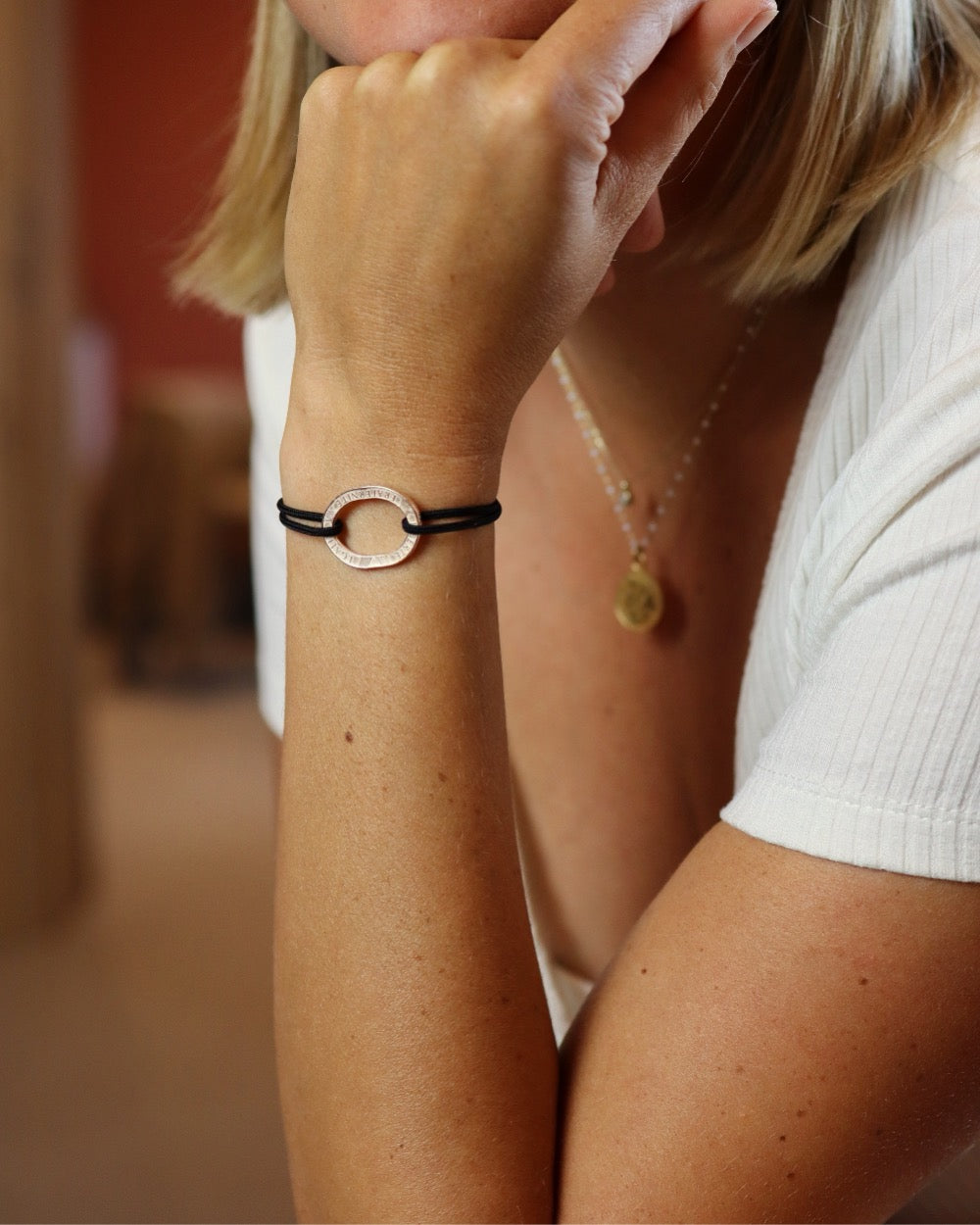 Bracelet Bastille - 10 francs or - Noir – Le Sou Français