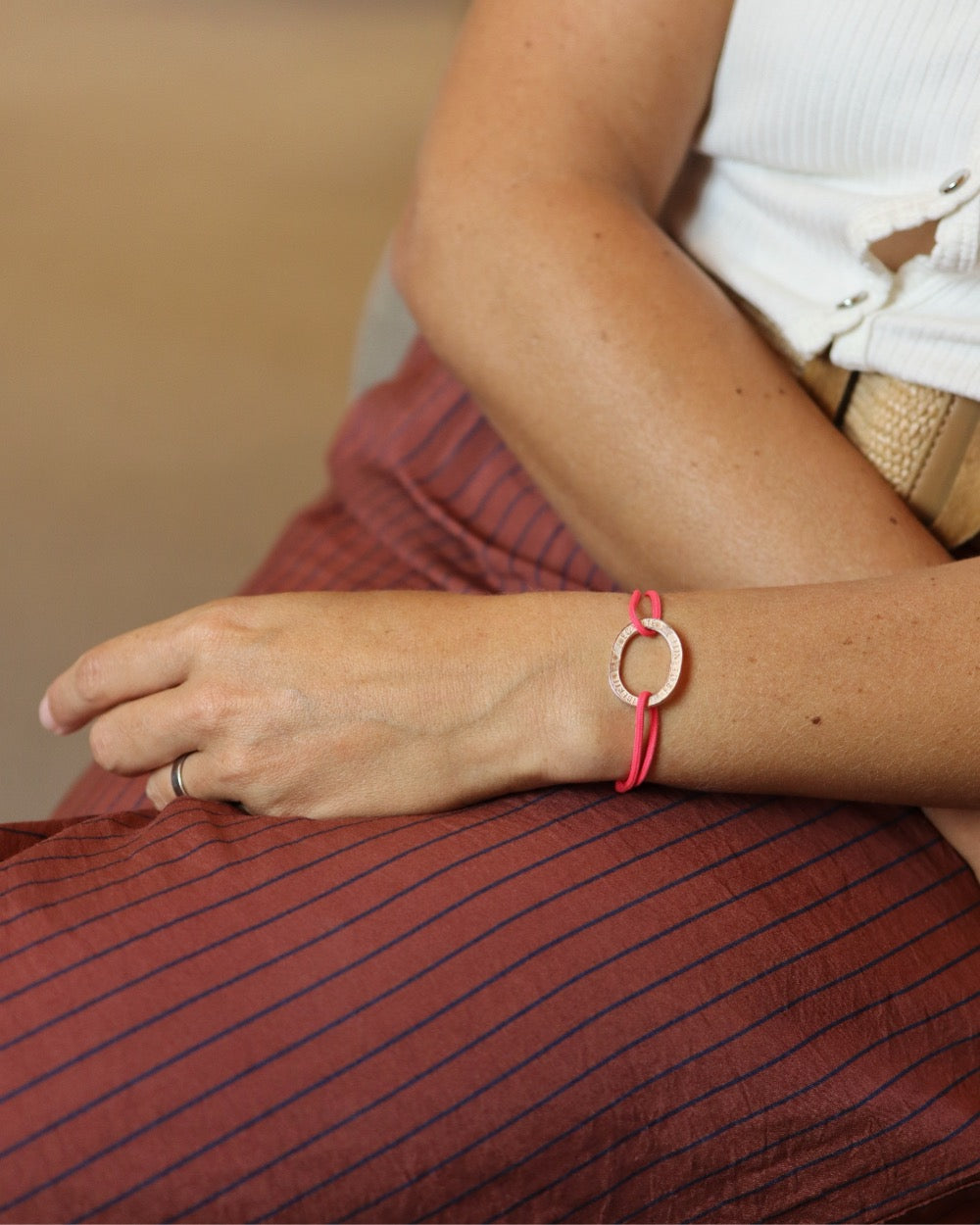 Bracelet Bastille - 10 francs or - Rose Vif – Le Sou Français