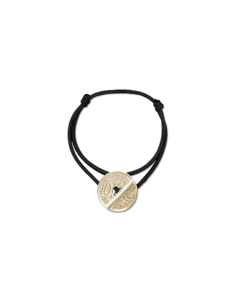 Bracelet le T - 10 centimes or - Noir – vue 2 – Le Sou Français