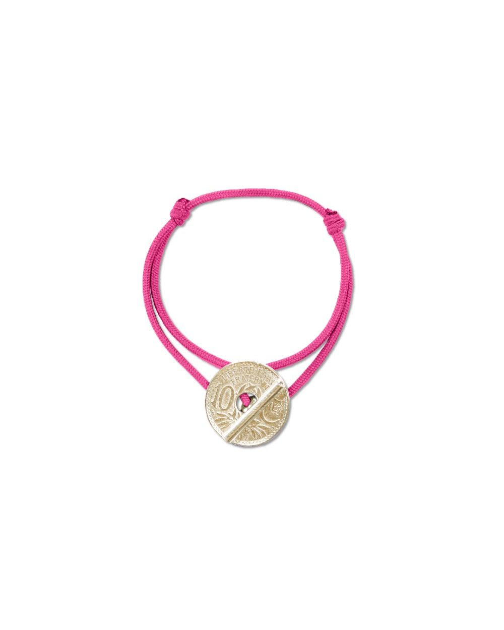 Bracelet le T - 10 centimes or - Rose Vif – vue 2 – Le Sou Français